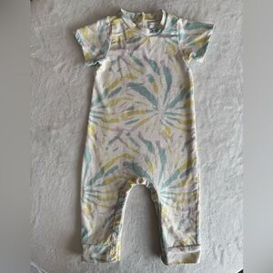 Grayson Mini Tie Dye Romper Jumpsuit 18 months Pastel Blue and Yellow